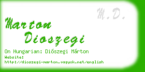 marton dioszegi business card