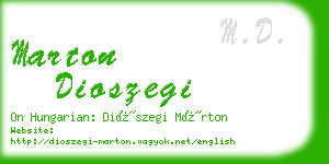 marton dioszegi business card